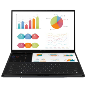 Laptop ASUS Zenbook Duo, Intel Ultra9 285H, Memoria RAM 32Gb, Disco Solido 1Tb SSD, Pantalla 14 2880x1800 3K 120Hz, Win11 UX8406CA-PZ073W