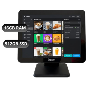 All in One Lopen POS LN-D180, Intel Core i3-6100, Memoria RAM 16GB, Disco Solido 512GB SSD, Pantalla Tactil 15