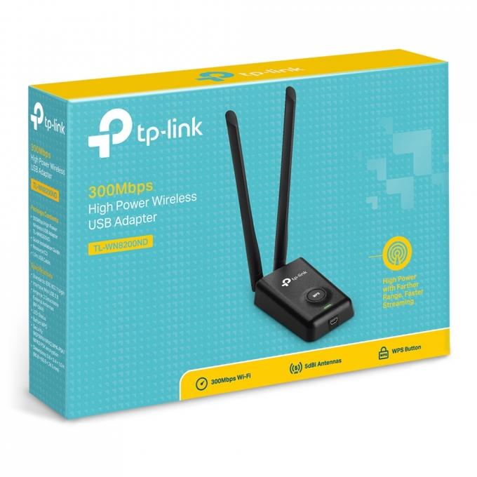 ADAPTADOR INALAMBRICO USB 300MBPS TP-LINK TL-WN8200ND  WiFi - ROMPE MURO / TP-LINK