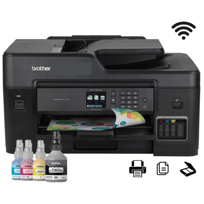 Impresora Brother A3 - Multifuncional Sistema Tinta continua - MFC-T4500DW - Inalambrico WiFi / BROTHER