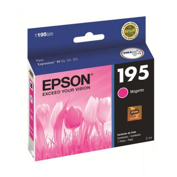 CARTUCHO DE TINTA EPSON T195320-AL MAGENTA XP-101/201/204/211/214/401/411
3ml / EPSON