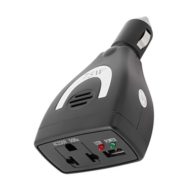 Cargador para Auto - Adaptador 75w - Inversor de Energia para Laptop / Compumarket