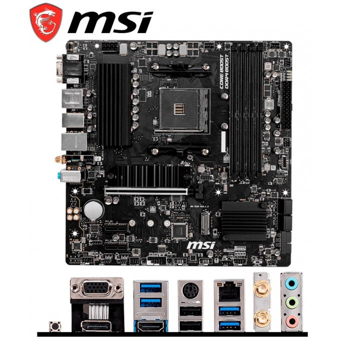 Placa Madre Mainboard MSI B550M PRO-VDH, AMD B550, AM4 Socket, VGA, HDMI, DP / MSI