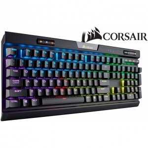 Teclado CORSAIR K70 RGB Mecanico, Multimedia, Cableado USB, retroiluminado, Gamer, Negro CH-9109010-SP