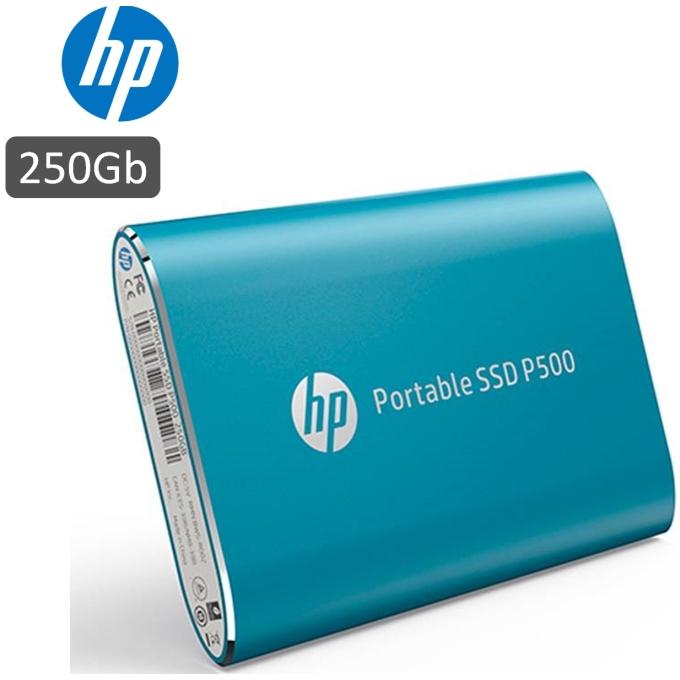Disco Duro Externo Solido SSD HP 250Gb P500, USB 3.1 Tipo-C, Azul / HP