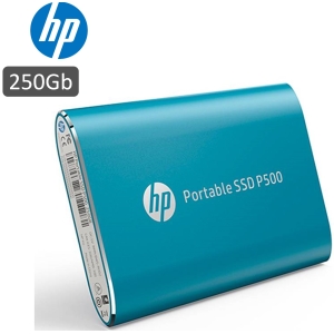 Disco Duro Externo Solido SSD HP 250Gb P500, USB 3.1 Tipo-C, Azul
