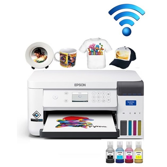 Impresora de Sublimacion EPSON SureColor F170, Inalambrica Wifi, USB 2.0, Blanco C11CJ80201 / EPSON